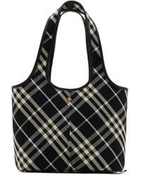 Burberry - Nova Checked Top Handle Bag - Lyst