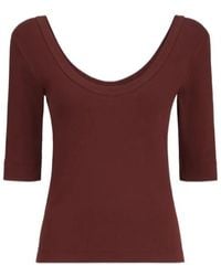 Brunello Cucinelli - Stretch Cotton Ribbed Jersey T-Shirt With Monili - Lyst