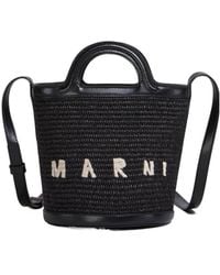 Marni - Logo Embroidered Bucket Bag - Lyst