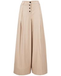 Paul Smith - Sand Pinstripe Wide Leg Trousers - Lyst