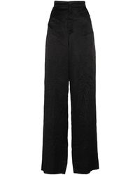 Balenciaga - High-Waisted Satin Wide-Leg Trousers - Lyst