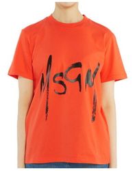 MSGM - Logo T-Shirt - Lyst