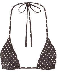 Matteau - The String Polka-Dot Triangle Bikini Top - Lyst