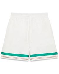 CASABLANCA - Montagne Ondulee Satin Shorts - Lyst