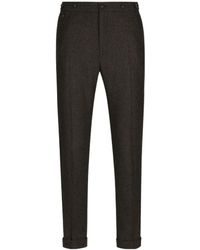 Dolce & Gabbana - Logo Patch Tailored Stretch Pants - Lyst
