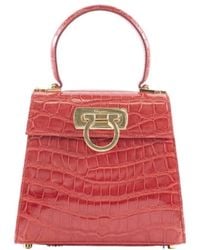 Ferragamo - Alligator Effect Handbag - Lyst