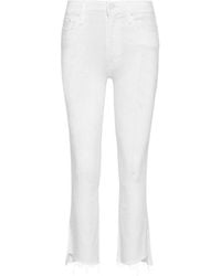 Mother - The Insider Frayed Edge Cropped Trousers - Lyst