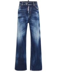 DSquared² - Logo-Patch Wide-Leg Jeans - Lyst