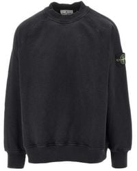 Stone Island - Logo Patch Crew Neck Sweatshirt - Lyst