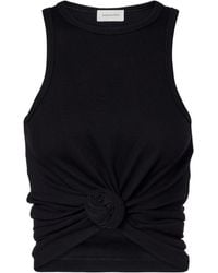 Magda Butrym - Gathered Cotton-Blend Jersey Tank Top - Lyst
