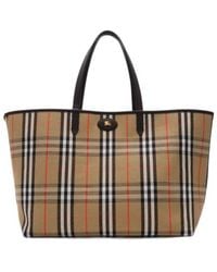 Burberry - Ekd Patch Checked Reversible Tote Bag - Lyst