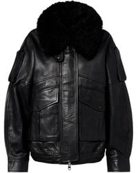 Agolde - Zippered Long-Sleeved Leather Jacket - Lyst