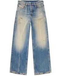 DIESEL - 1996-D-Sire Wide-Leg Distressed Jeans - Lyst