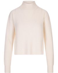 Max Mara - Studio Fufy Mock Neck Ribbed Jumper - Lyst