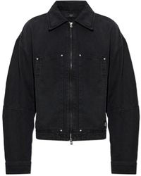 Amiri - Boxy Zip-Front Denim Jacket - Lyst