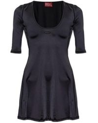 DIESEL - Logo Embroidered Short Sleeve Dress - Lyst