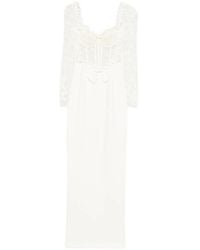 Alessandra Rich - Lace Bow Maxi Dress - Lyst