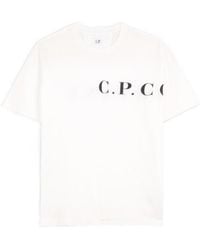 C.P. Company - Logo Printed Crewneck T-Shirt - Lyst