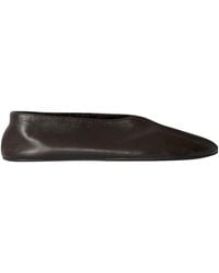 The Row - Stella Leather And Shearling Flats - Lyst