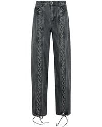 ROTATE BIRGER CHRISTENSEN - Lace-Up Wide-Leg Jeans - Lyst