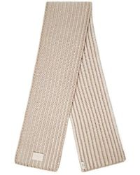 Fendi - Logo Patch 3D-Effect Herringbone Motif Scarf - Lyst