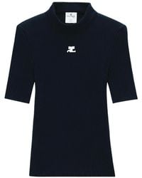 Courreges - Courrèges Reedition Short-Sleeved Ribbed Jumper - Lyst