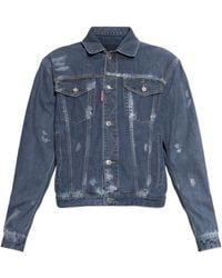 DSquared² - Distressed Denim Jacket - Lyst