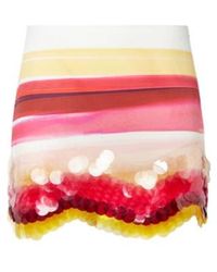 Fendi - Sequin-Embellished Striped Mini Skirt - Lyst