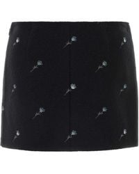 Rier - Embroidered Wool Mini Skirt - Lyst