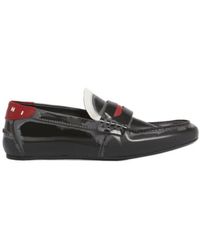Marni - Logo Tab Leather Moccasins - Lyst