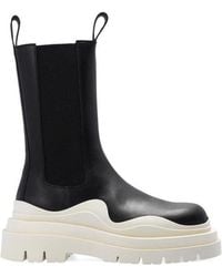 Bottega Veneta - Ridged-Sole Round-Toe Boots - Lyst