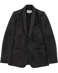 MM6 by Maison Margiela - Single-Breasted Textured Blazer - Lyst