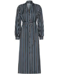 Max Mara - Mxmtauro Striped Belted Midi Dress - Lyst
