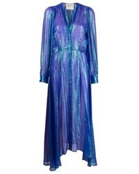 forte_forte - Silk-Blend Long-Sleeve Dress - Lyst
