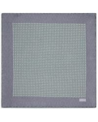 Brioni - Aqua And Micro Motif Silk Pocket Square - Lyst