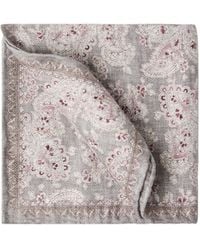 Brunello Cucinelli - Double-Face Graphic-Print Pocket Square - Lyst