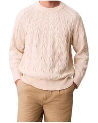 Calvin Klein - Lambswool Blend Cable Knit Crewneck Jumper - Lyst