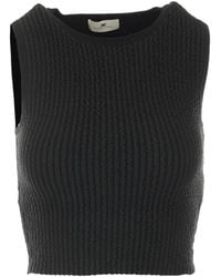 Elisabetta Franchi - Ribbed Sleeveless Knitted Top - Lyst