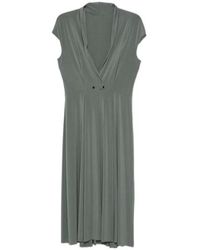 Alberta Ferretti - V-Neck Pleat-Detail Dress - Lyst