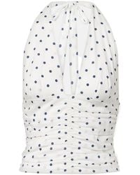 Posse - Edie Polka-Dot Halterneck Top - Lyst