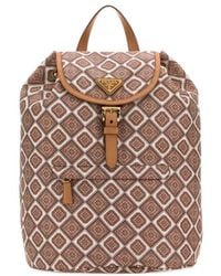 Prada - Geometric-Pattern Backpack - Lyst