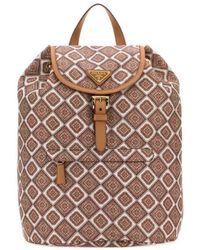 Prada - Geometric-Pattern Backpack - Lyst