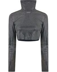 Off-White c/o Virgil Abloh - Cropped Long Sleeve Tee - Lyst