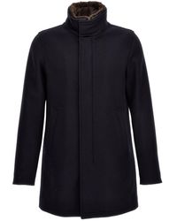 Herno - Logo Plaque High-Neck Coat - Lyst
