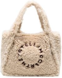 Stella McCartney - Stella Logo Embroidered Shearling Tote Bag - Lyst