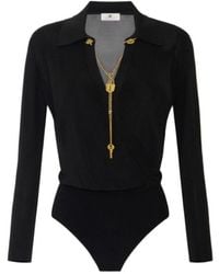 Elisabetta Franchi - Chain-Detail Long-Sleeve Bodysuit - Lyst