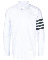 Thom Browne - 4-Bar Detailed Buttoned Shirt - Lyst