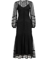 Twinset - Lace-Panelled Ruffled Midi Dress - Lyst