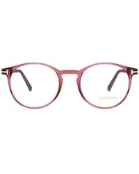 Tom Ford - Transparent Round-Frame Glasses - Lyst