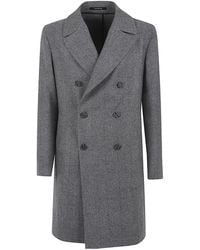 Tagliatore - Long Sleeve Double-Breasted Coat - Lyst